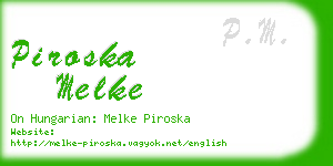 piroska melke business card